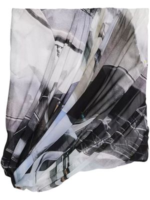 Helmut Lang Bubble abstract-print silk miniskirt - Grey