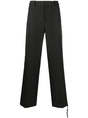 Helmut Lang buckle-detail cotton trousers - Green