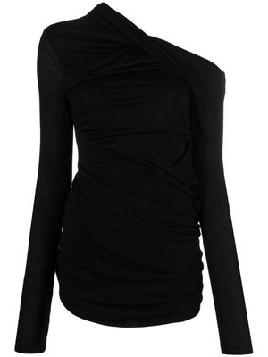 Helmut Lang cold-shoulder twisted minidress - Black