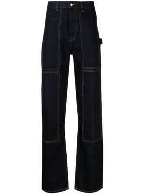 Helmut Lang contrast-stitching straight-leg jeans - Blue