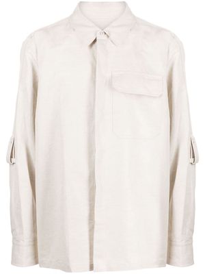 Helmut Lang cotton-linen twill shirt - Neutrals