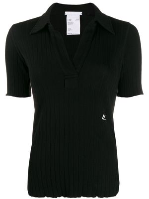 Helmut Lang cotton open collar shirt - Black