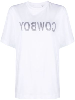 Helmut Lang Cowboy-print cotton T-shirt - White