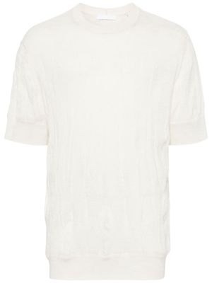 Helmut Lang crinkled wool T-shirt - Neutrals