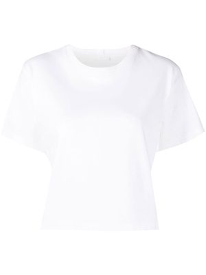 Helmut Lang cropped embossed-logo T-shirt - White