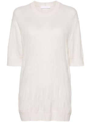 Helmut Lang crushed-effect short-sleeve jumper - Neutrals