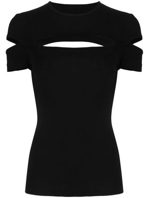Helmut Lang cut-out cotton T-shirt - Black