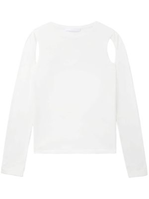 Helmut Lang cut-out fine-knit jumper - White