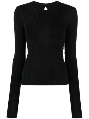 Helmut Lang cut-out knitted top - Black