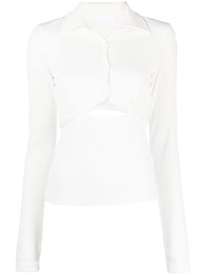 Helmut Lang cut-out knitted top - White