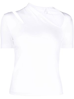 Helmut Lang cut-out short-sleeved top - White