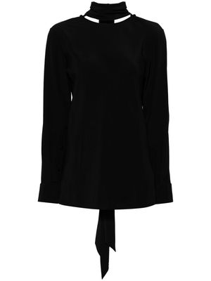 Helmut Lang detachable-scarf silk blouse - Black