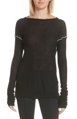 Helmut Lang Distressed Cashmere Sweater in Black