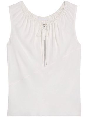 Helmut Lang drawstring sleeveless top - White