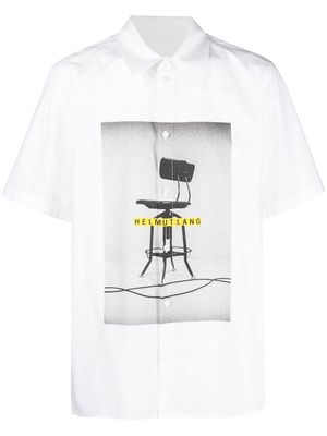 Helmut Lang graphic-print cotton-poplin shirt - White