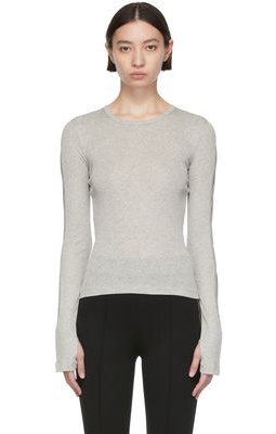 Helmut Lang Gray Cotton Long Sleeve T-Shirt
