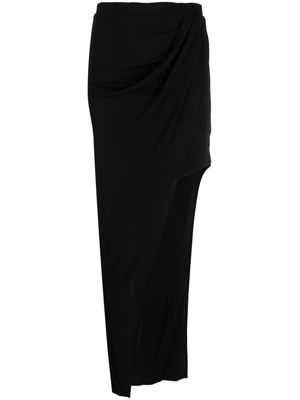 Helmut Lang high-waisted asymmetric maxi skirt - Black