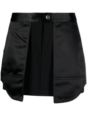 Helmut Lang Inside-Out layered-panels satin miniskirt - Black