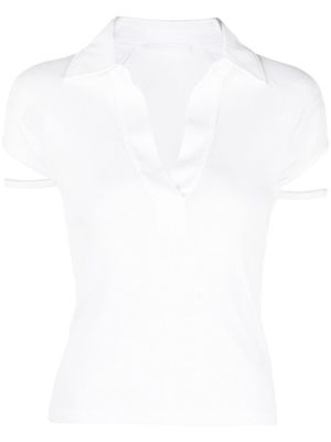 Helmut Lang knitted cotton polo shirt - 100 WHITE