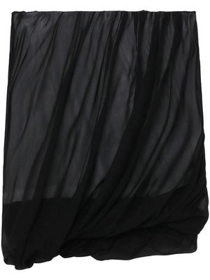 Helmut Lang layered silk miniskirt - Black