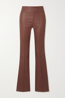 Helmut Lang - Leather Bootcut Pants - Brown