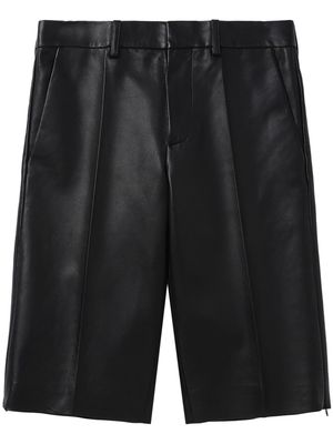 Helmut Lang leather knee-length shorts - Black