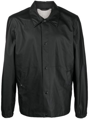 Helmut Lang logo-print button-up shirt jacket - Black
