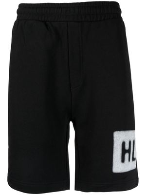 Helmut Lang logo-print cotton track shorts - Black