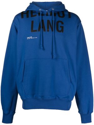Helmut Lang logo-print long-sleeve hoodie - Blue
