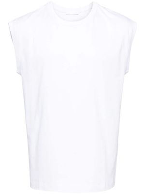 Helmut Lang logo-print sleeveless T-shirt - White