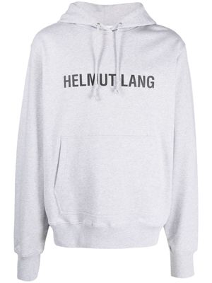 Helmut Lang logo-print stretch-cotton hoodie - Grey