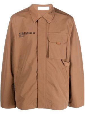 Helmut Lang logo-print utility jacket - Brown