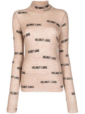 Helmut Lang logo-print wool top - Brown
