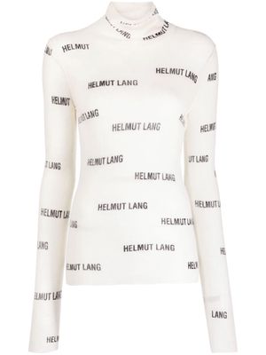Helmut Lang logo-print wool top - Neutrals