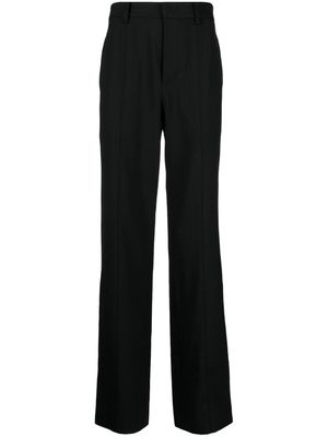 Helmut Lang logo-tape pleated high-waisted trousers - Black