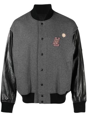 Helmut Lang logo varsity bomber jacket - Grey