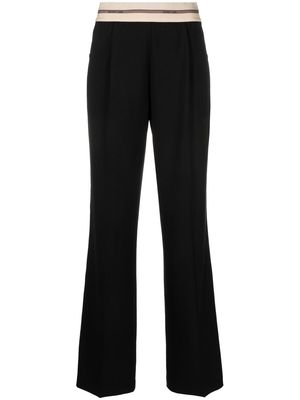 Helmut Lang logo-waistband straight trousers - Black