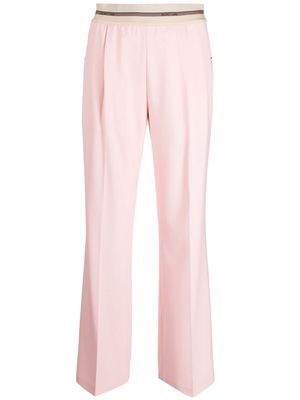 Helmut Lang logo-waistband straight trousers - Pink