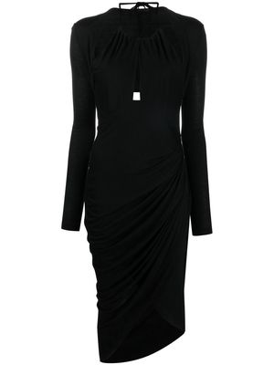 Helmut Lang long-sleeve halter dress - Black