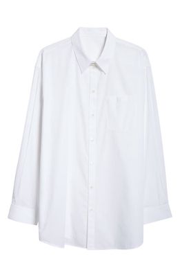 Helmut Lang Oversize Cotton Poplin Button-Up Shirt in White