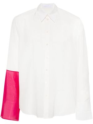 Helmut Lang patchwork silk shirt - White