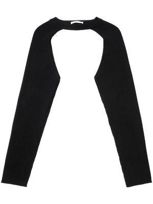 Helmut Lang ribbed-knit long-sleeve shrug - Black