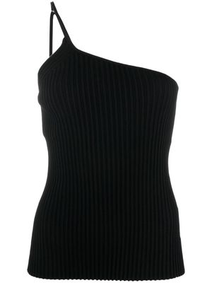 Helmut Lang ribbed-knit one-shoulder top - Black