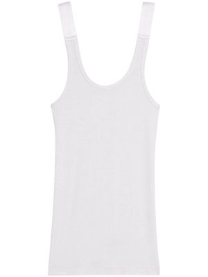 Helmut Lang ribbed stretch tank top - White