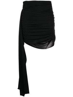 Helmut Lang ruched draped mini skirt - Black