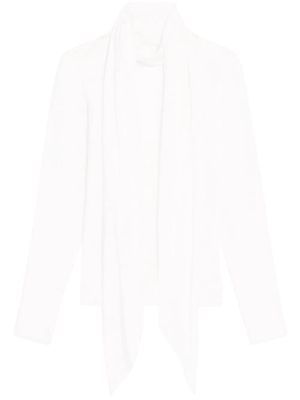 Helmut Lang scarf-detail silk blouse - Neutrals