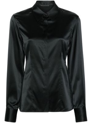 Helmut Lang Seamed Slash silk shirt - Black