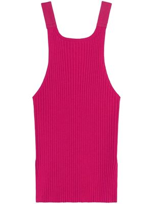 Helmut Lang side-slit ribbed-knit tank top - Pink