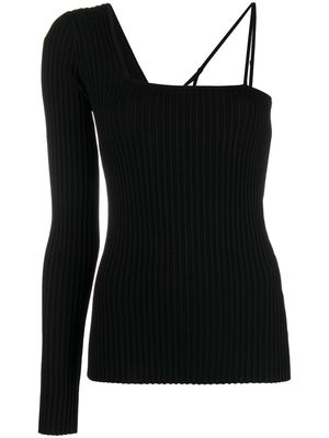 Helmut Lang single-sleeve design top - Black