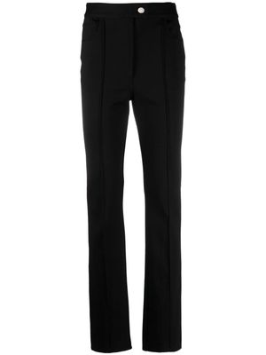 Helmut Lang slit-hem cotton slim trousers - Black